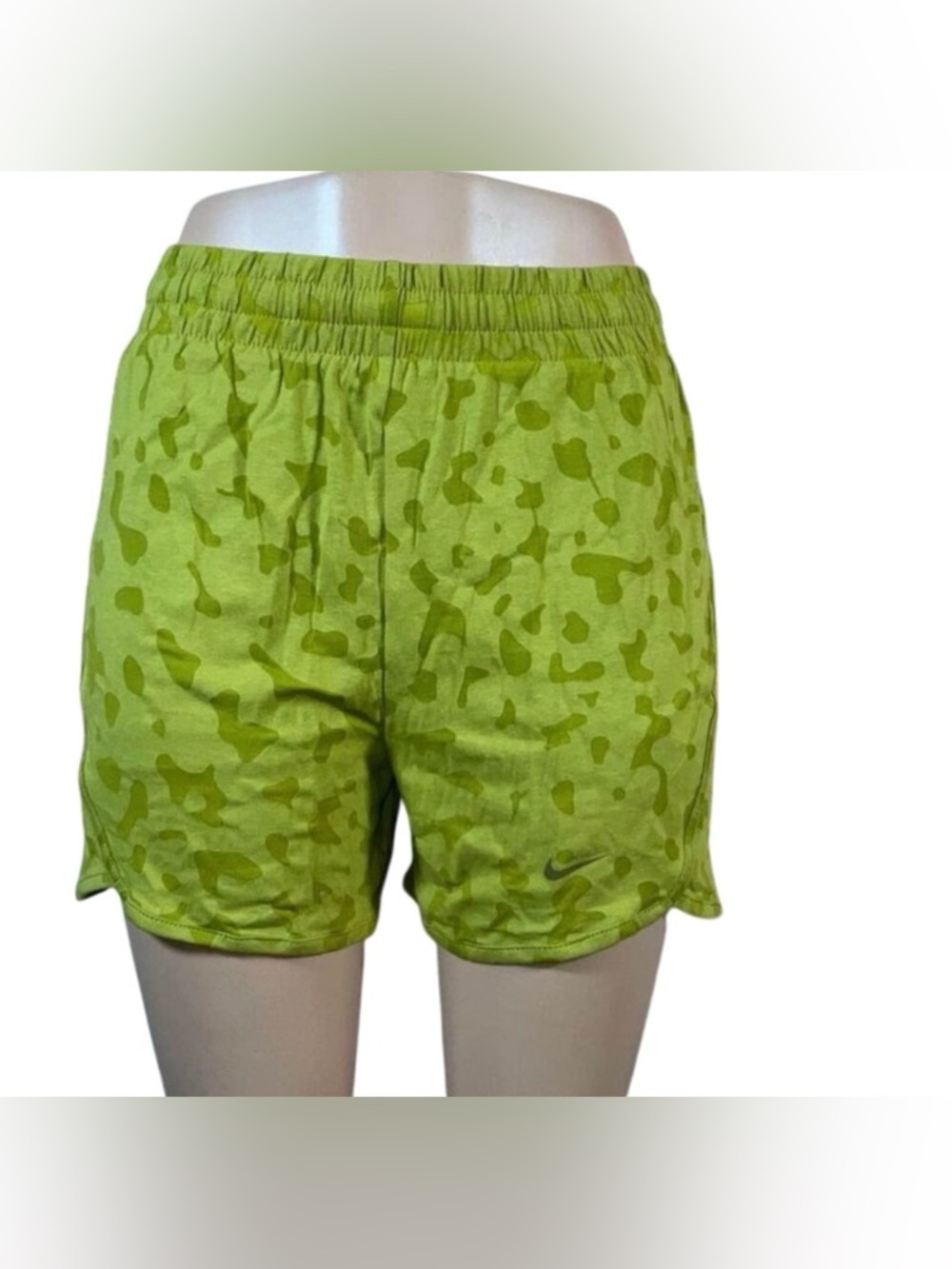 Nike Women's Neon Green Camo Athletic Shorts